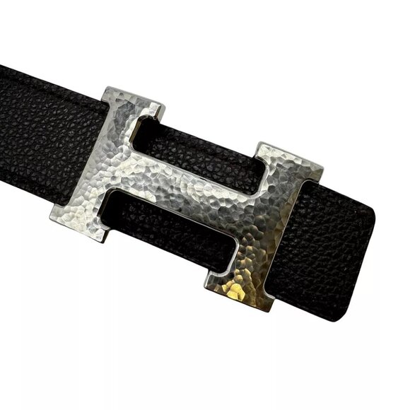 HERMES Constance 85cm Square In L Belt Dark Brown Leather main image 12